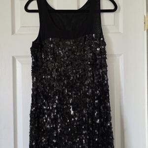 Express Black Sequin Mini Dress